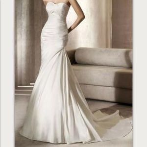 Pronovias Alma Ivory Taffeta Wedding Dress Sz. 10